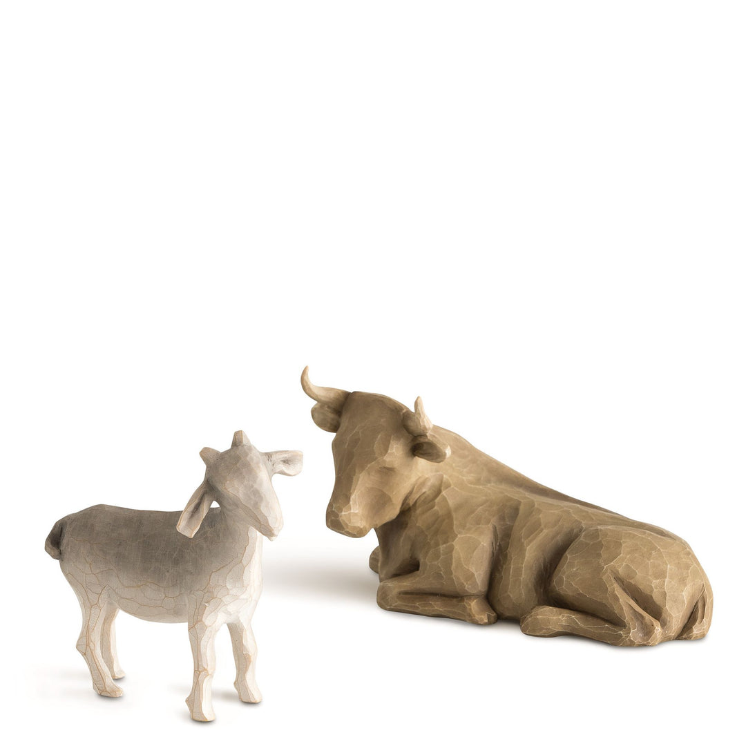 Ox and Goat Figurines by Willow Tree