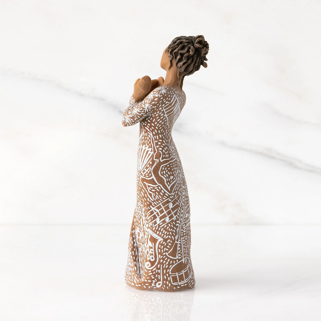 Music Speaks Figurine (darker skin and hair) by Willow Tree