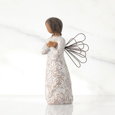 Remembrance Figurine (darker skin and hair) by Willow Tree