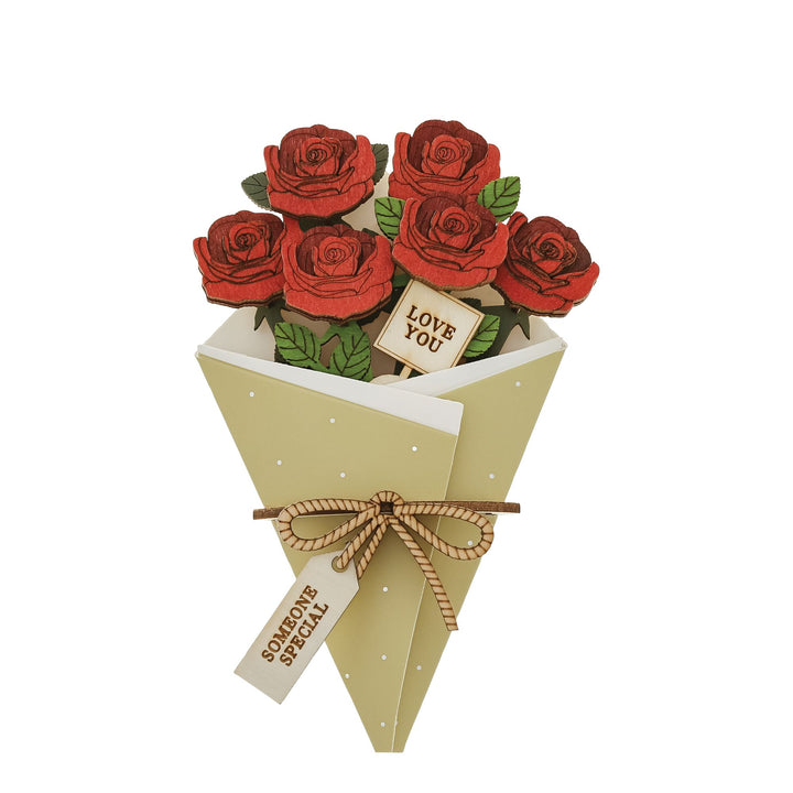 With Love 3D Flower Figurine Card Letterbox Gift