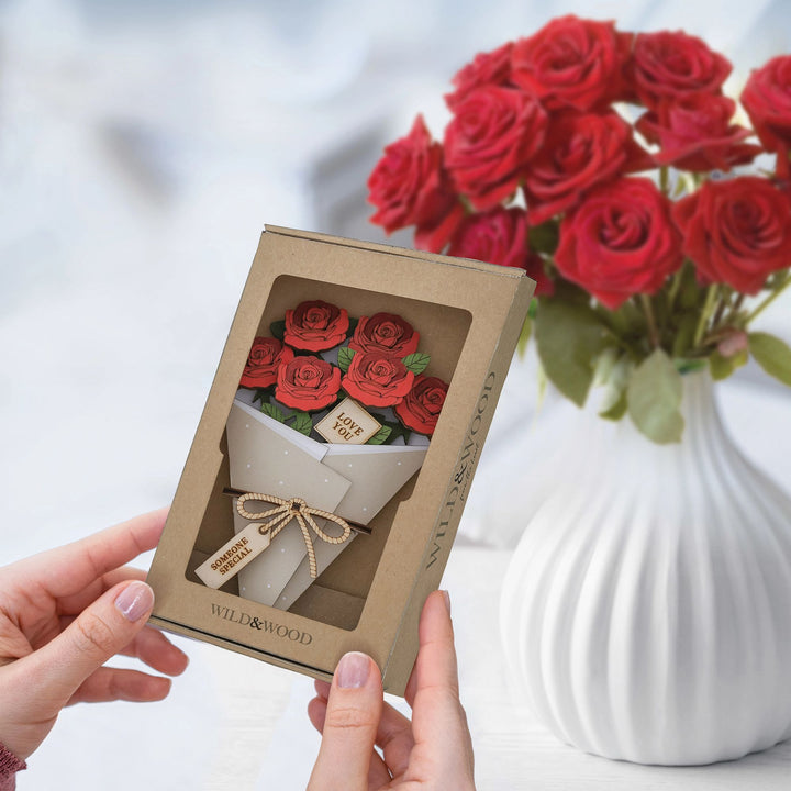With Love 3D Flower Figurine Card Letterbox Gift