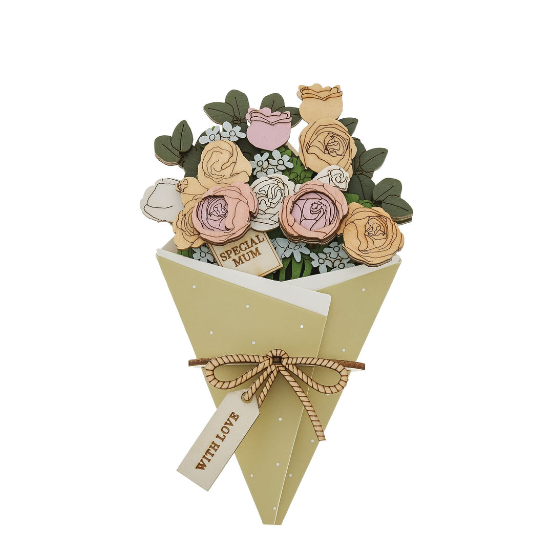 Mum 3D Flower Figurine Card Letterbox Gift