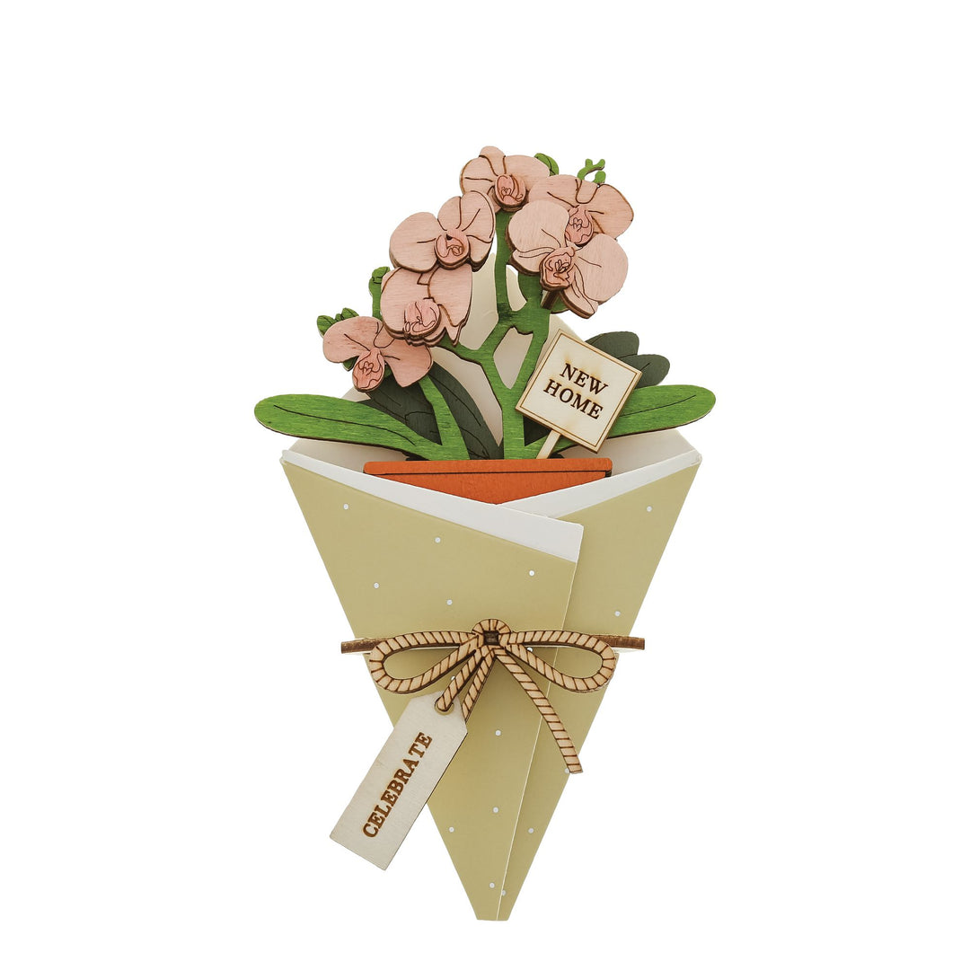 New Home 3D Flower Figurine Card Letterbox gift