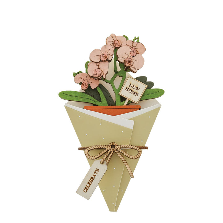 New Home 3D Flower Figurine Card Letterbox gift