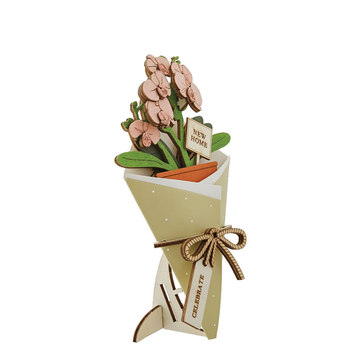 New Home 3D Flower Figurine Card Letterbox gift