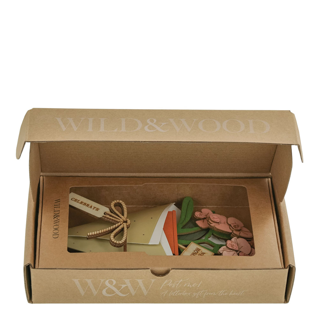 New Home 3D Flower Figurine Card Letterbox gift