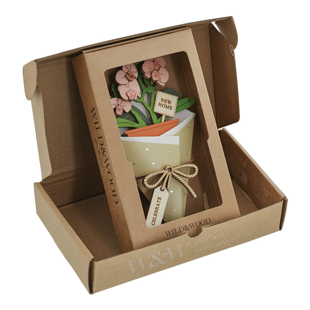 New Home 3D Flower Figurine Card Letterbox gift