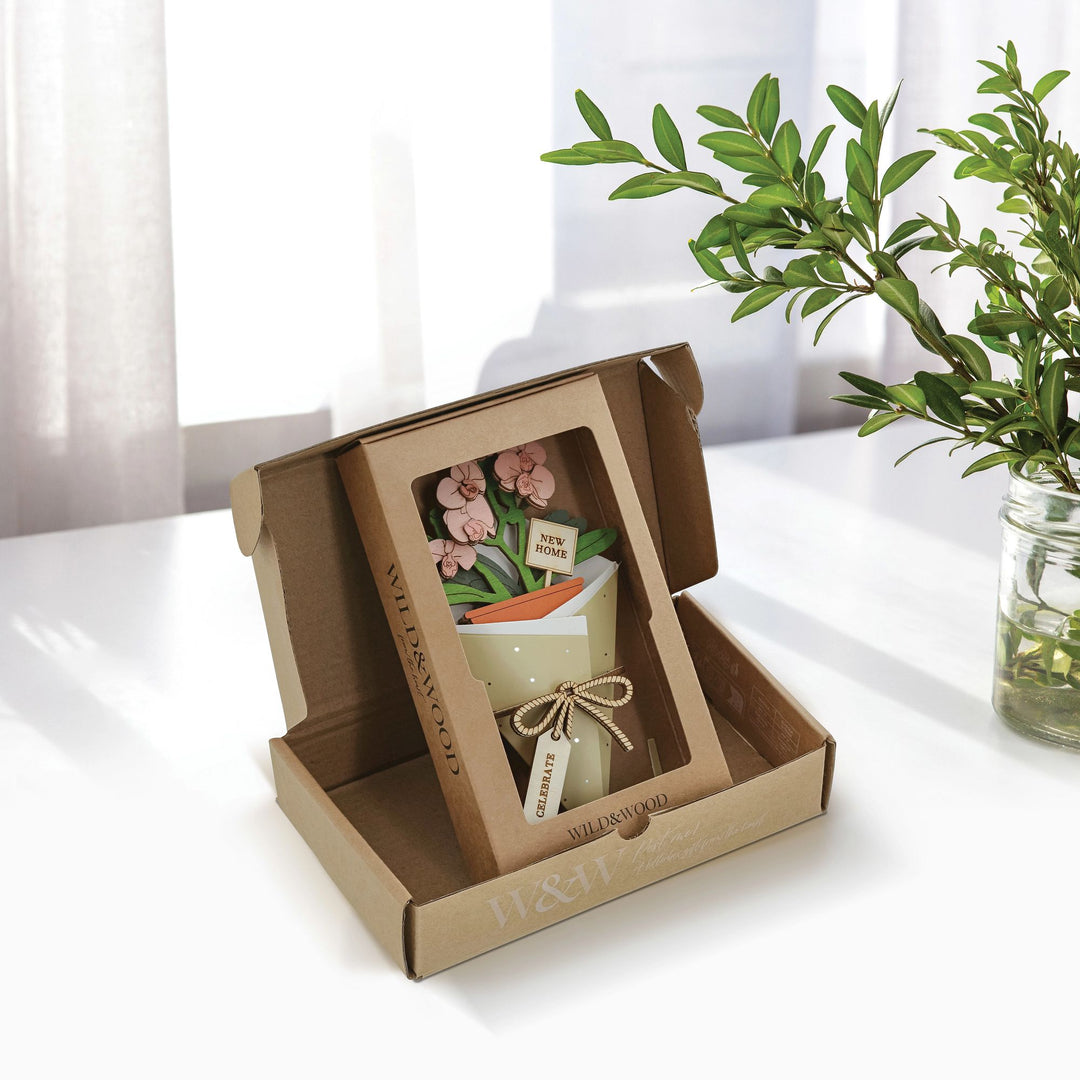 New Home 3D Flower Figurine Card Letterbox gift