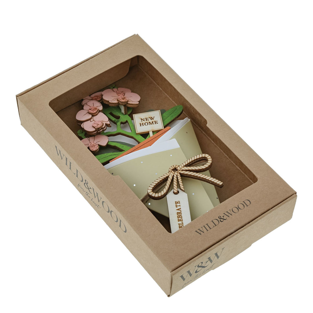 New Home 3D Flower Figurine Card Letterbox gift